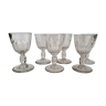 6 crystal glasses Baccarat Shape Gondola XIXth