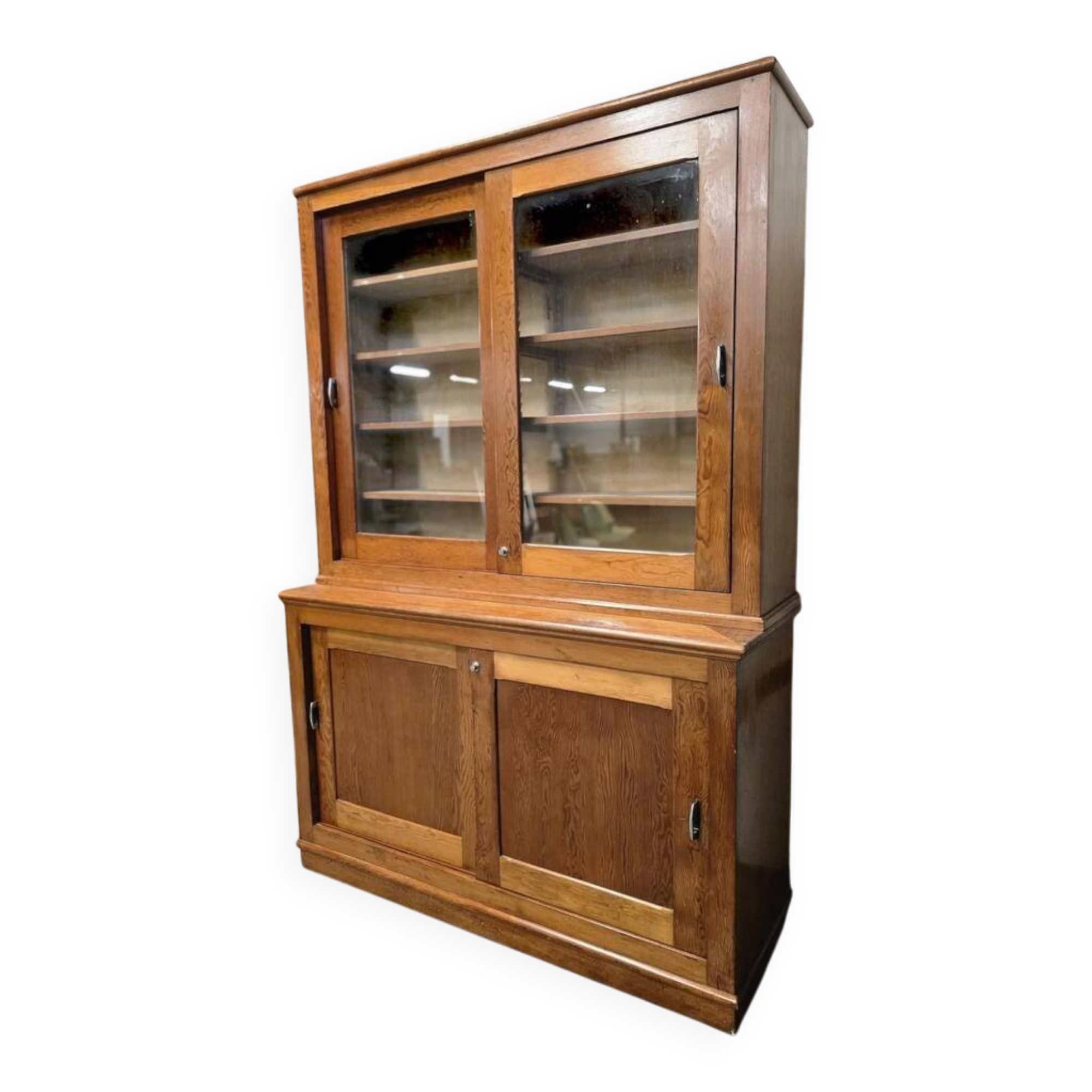 Vintage wooden display cabinet / school cabinet / apothecary cabinet
