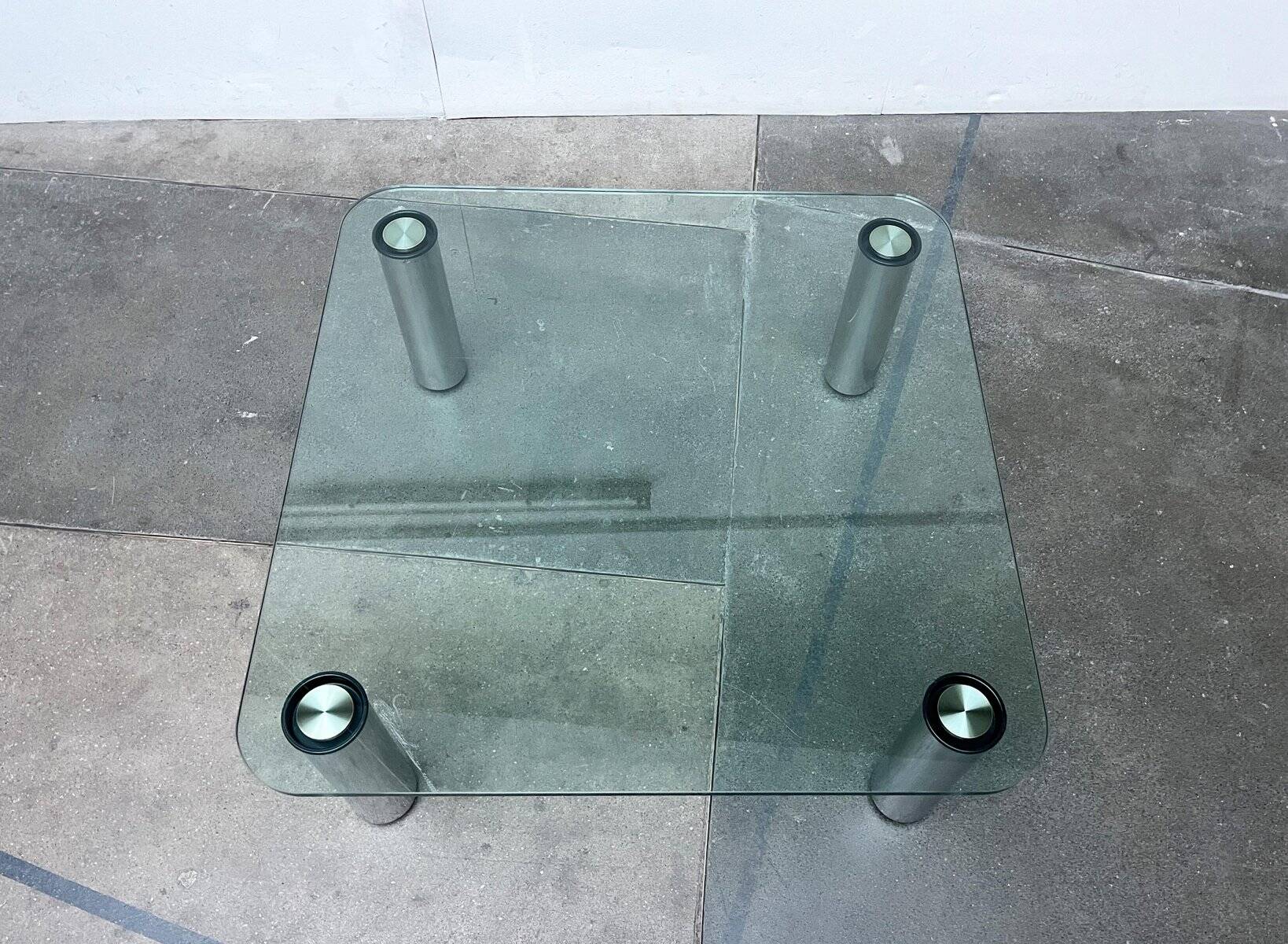Table basse postmoderne Marcuso en verre par Marco Zanuso pour Zanotta, années 1960