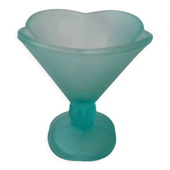 Coupe vintage en verre vert menthe pastel Italie