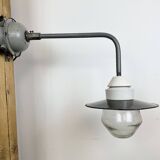 Industrial Factory Wall Light with Enamel Shade, 1960s