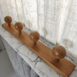 Wooden wall coat rack