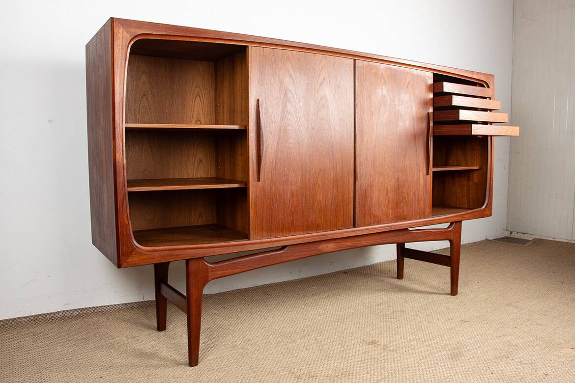 Sideboard, Danish teak Highboard, Ærthoj Jensen and Mølholm Herning 1960