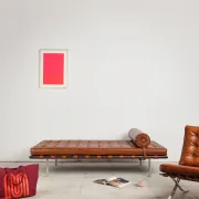Meridian Barcelona in leather by Mies van der Rohe, Knoll International