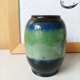 Vase grès émaillé Colette Houtmann signé