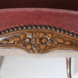 Faded pink velvet sofa