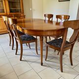 Table extensible et 6 chaises en merisier, Roche-Bobois Les Provinciales modèle orangerie