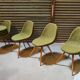 Suite of 4 chairs by Miroslav Navratil Wood resin and fabric Year 60