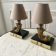 Pair of bronze and marble lamp art deco 30s