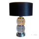 Lampe de table moderniste en verre texturé et chrome Peill & P