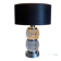 Lampe de table moderniste en verre texturé et chrome Peill & P