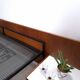 Two-person bed Japanese series Cees Braakman Pastoe and Auping with bedside table.