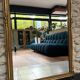 Antique mirror 160.5/87cm with gilt Louis XV style pediments
