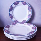 6 Art Deco earthenware dinner plates