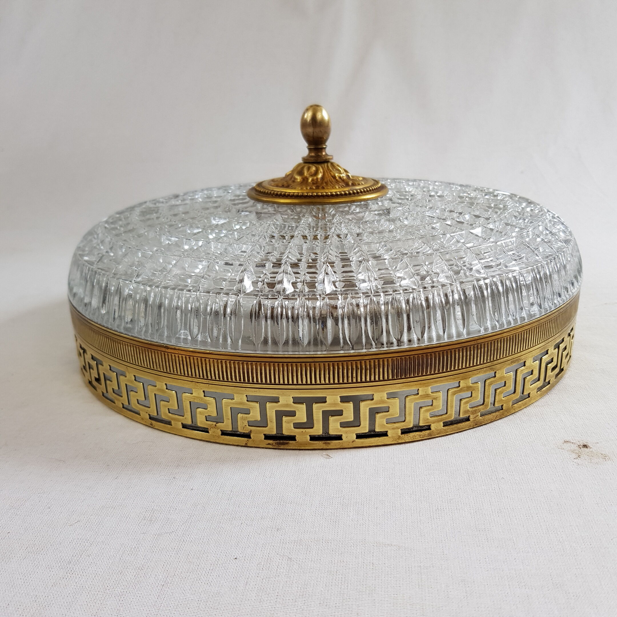 Ceiling lamp old gold cristal Lucien Gau