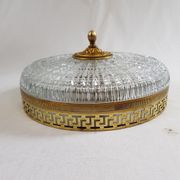 Plafonnier vieil or cristal Lucien Gau