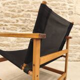 teuil en bois et toile tendue du fabricant Hyllinge Mobler, Danemark