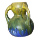 Old blue and green ceramic vase