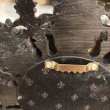 Convex mirror leaves and black flowers golden reflection 20 cm