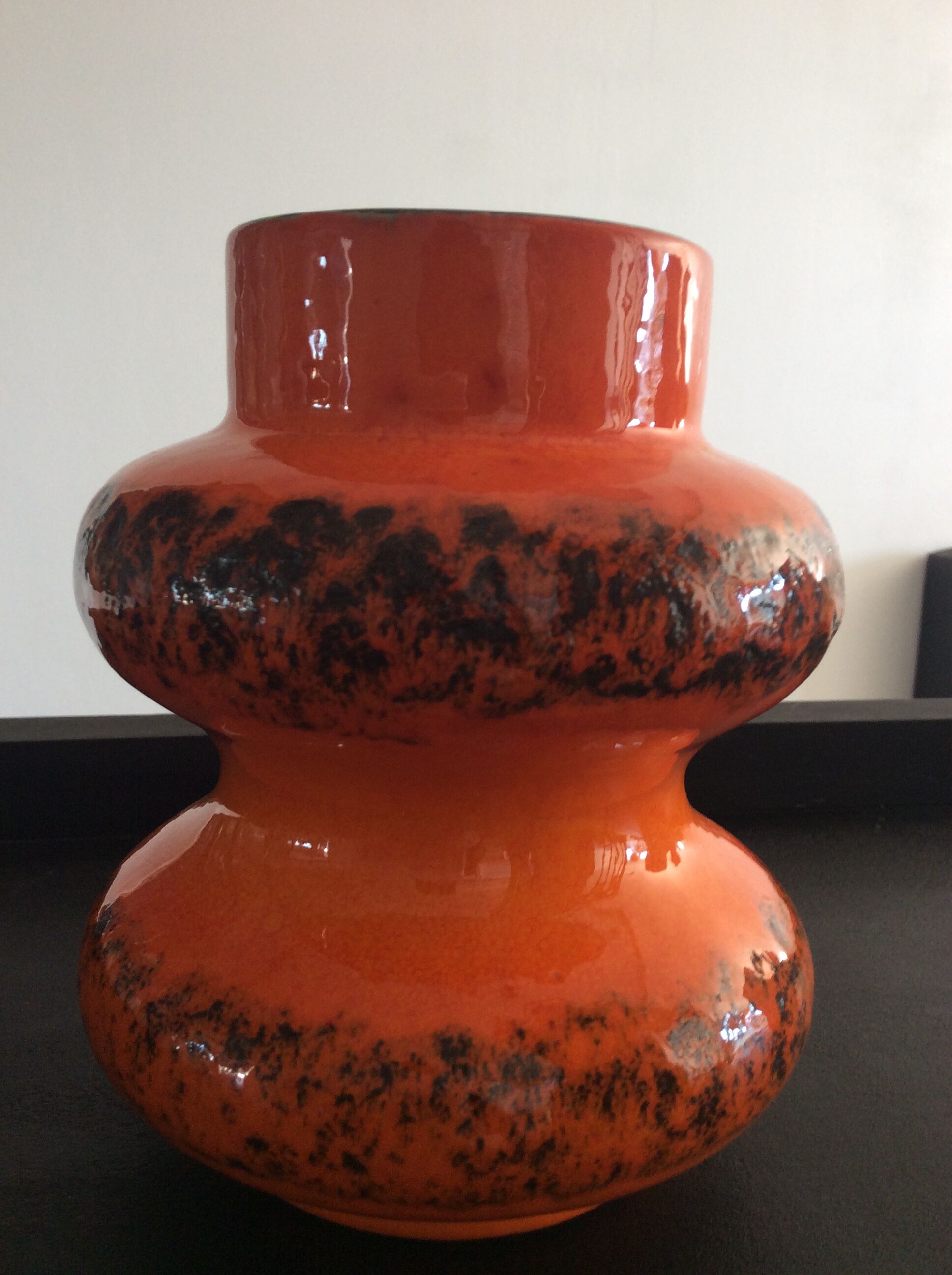 Scandinavian vase from the 60s in glazed ceramic