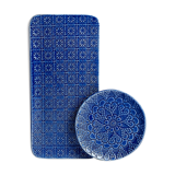 Set de 4 assiettes et 1 plat majorelle