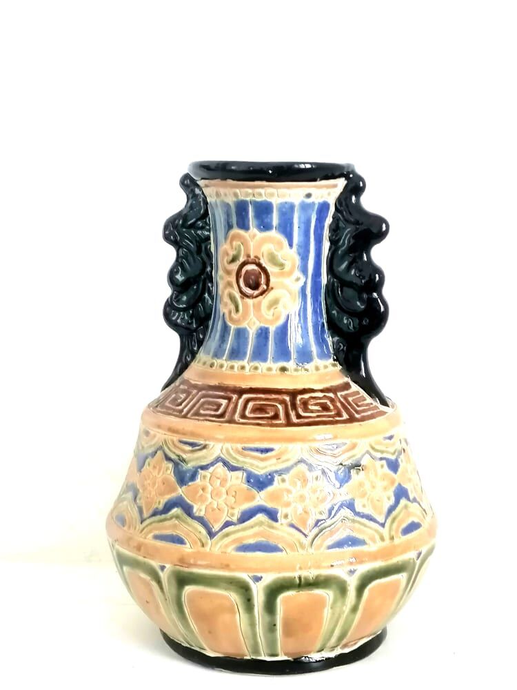 Asian enamelled ceramic vase