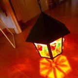Pendant light, stained glass vestibule lantern