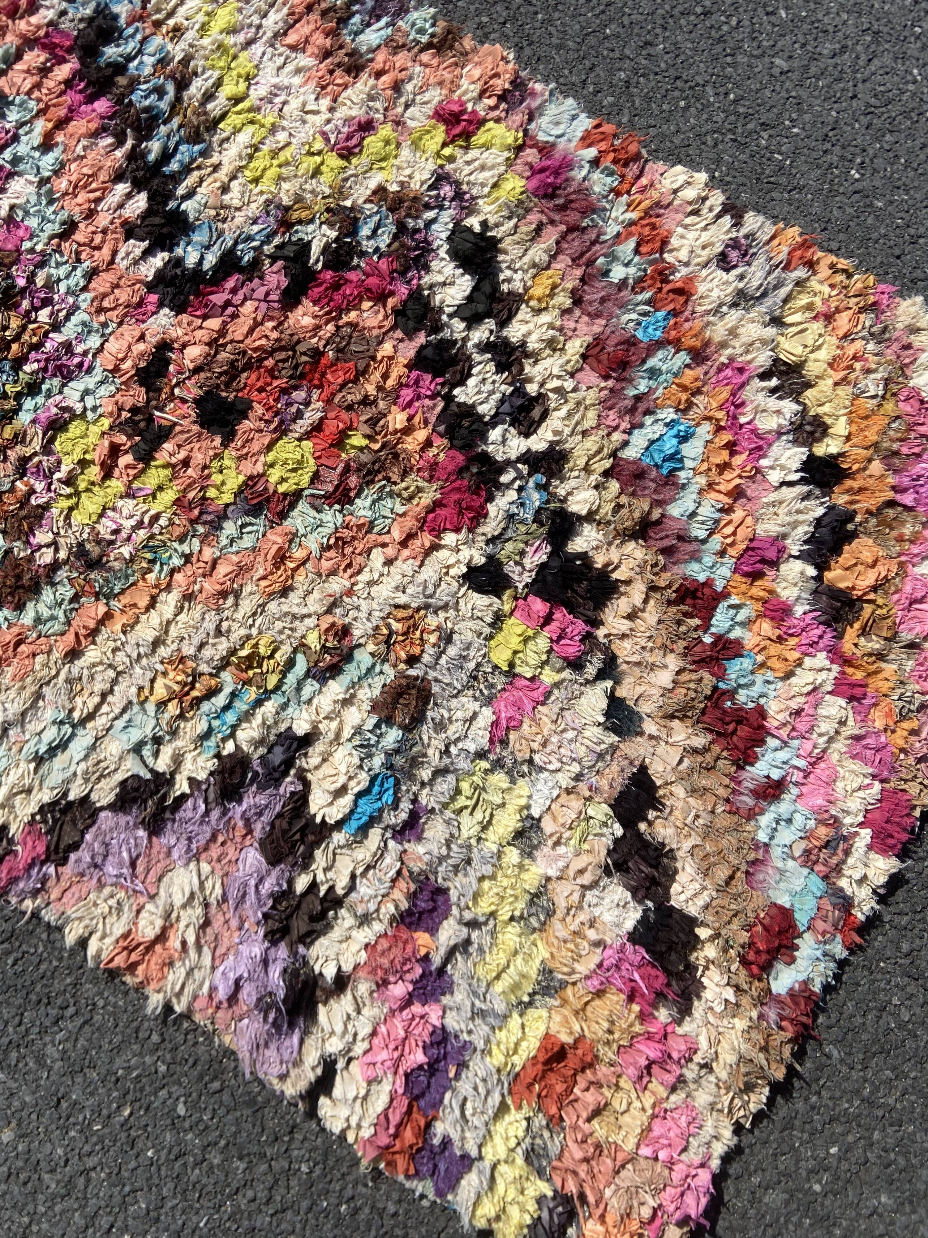 Moroccan carpet boucherouite 100x220 cm