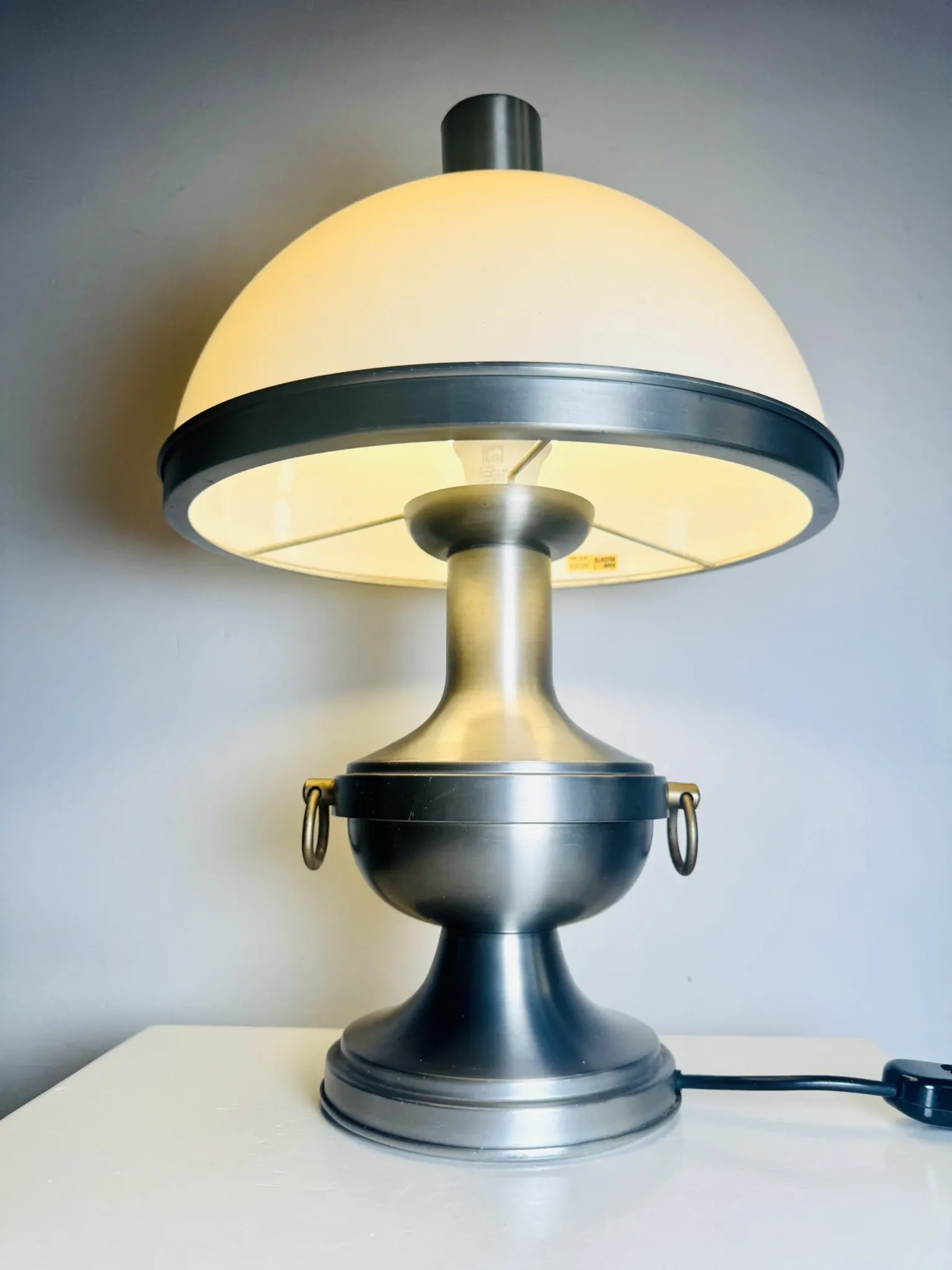 Metal Mushroom Table Lamp By Dijkstra Lampen, The Netherlands, 1960S
