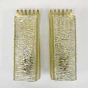 J.T. Kalmar Vienna Pair of Wall Sconces in Brass and Glass, Austria, 1950s