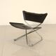 Scandinavian "Z" side chair in patinated black leather by Erik Magnussen for