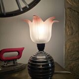 Vintage ball lamp and tulip with pink edges