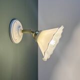 Vintage wall lamp with white opaline glass shade