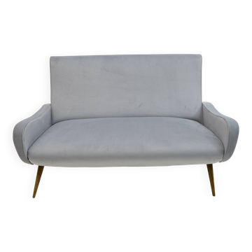 Marco Zanuso Style Mid-Century Modern Velvet Sofa "Lady", 50s