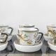 Set of 6 vintage Kéraluc Quimper coffee cups and saucers.