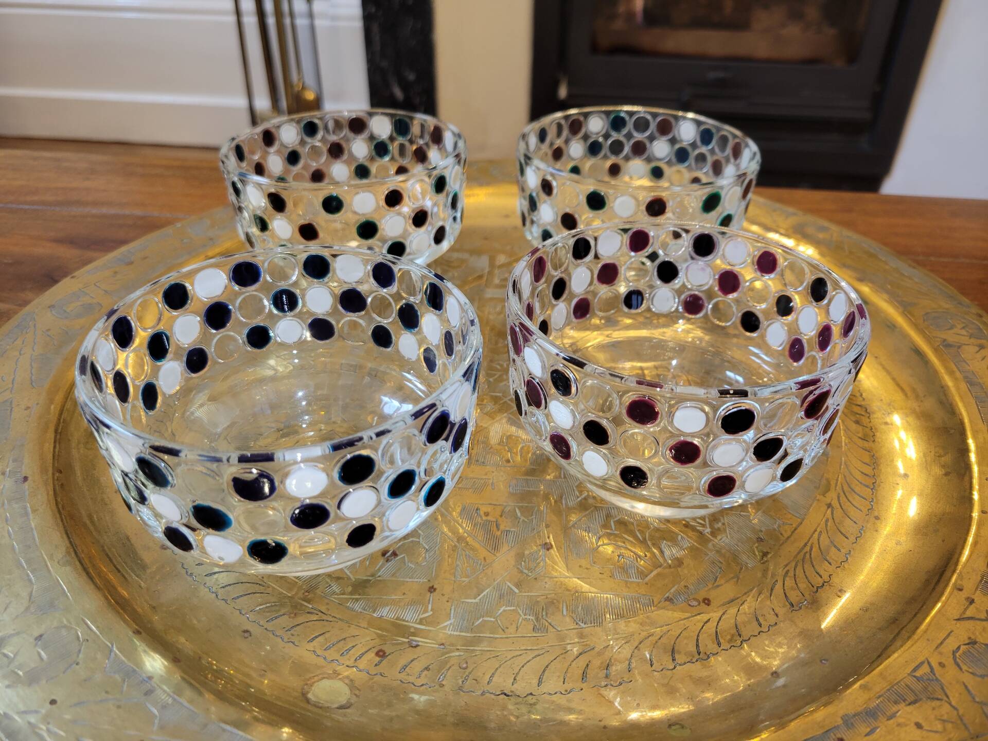 4 glass bowls La Rochère