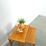 Teak vintage bijzettafel set