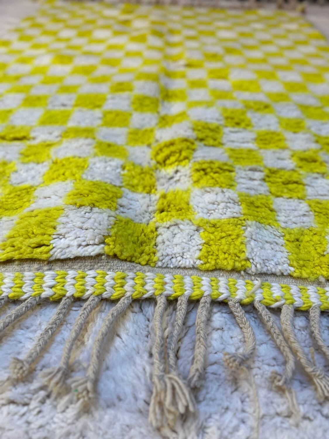 Yellowza checkerboard rug 182x132cm