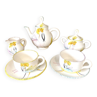 Duo tea or coffee service by the Cerenne workshop in Vallauris, circa 1955