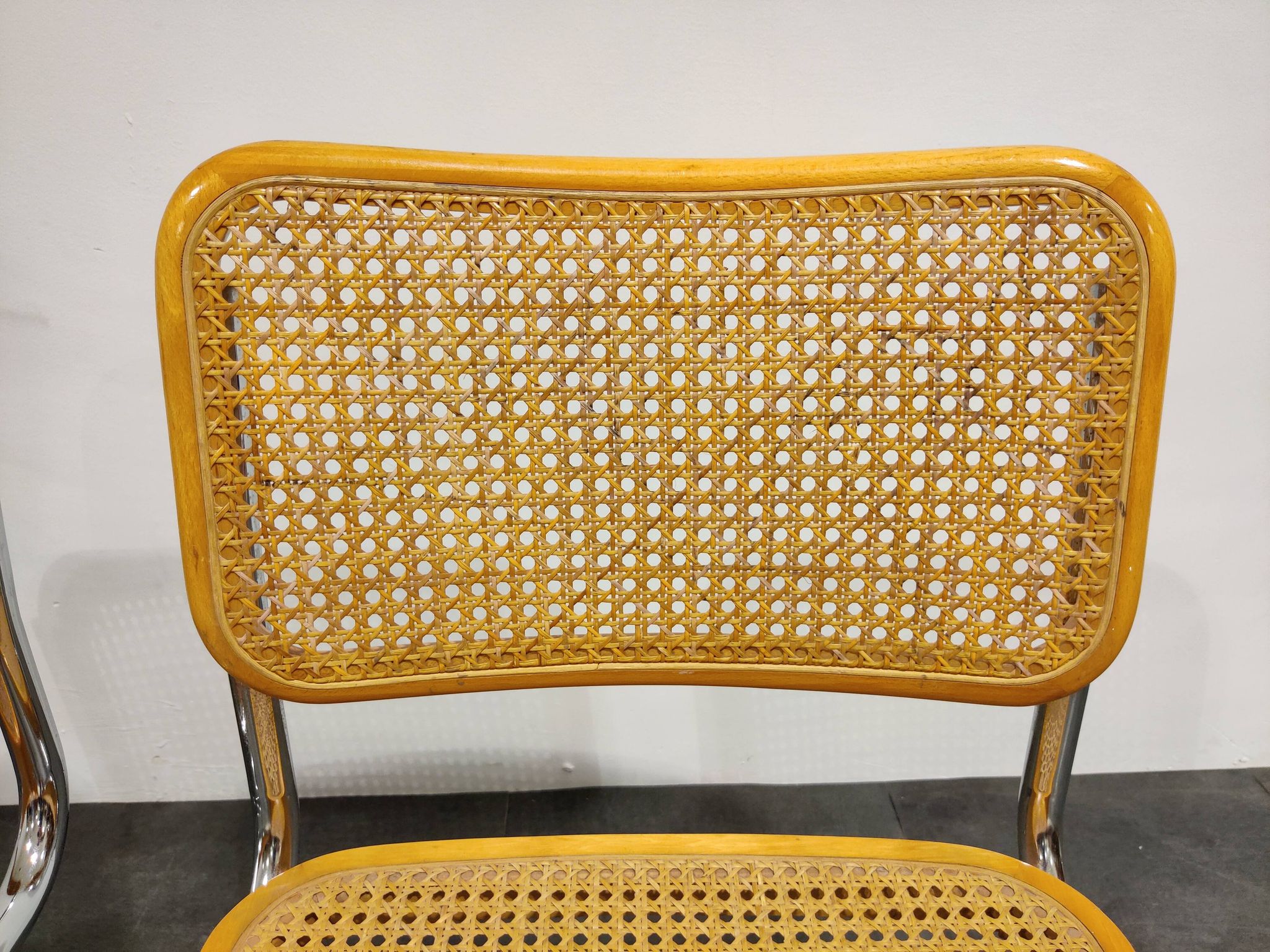 Set of 4 Cesca chair by Marcel Breuer, made in italy, 1970