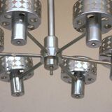 Chandelier 6 light 1970 chromed metal