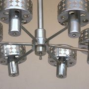 Chandelier 6 light 1970 chromed metal