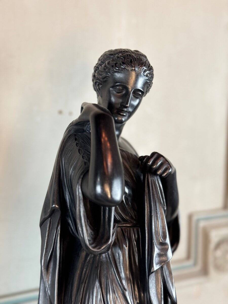 Diane de Gabies, bronze after the antique, black patina 19th century