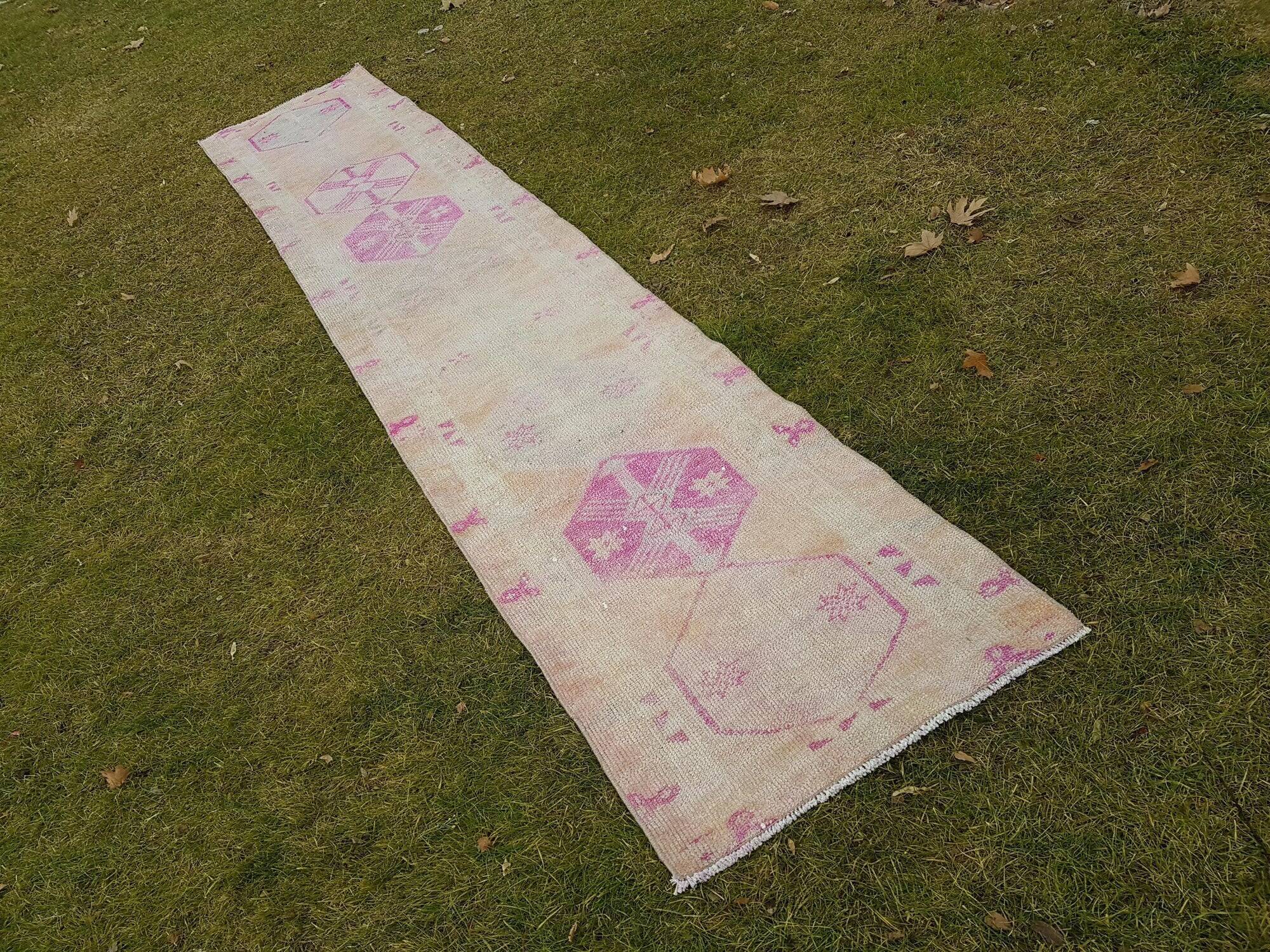 Vintage Turkish hallway rug 74x399 cm