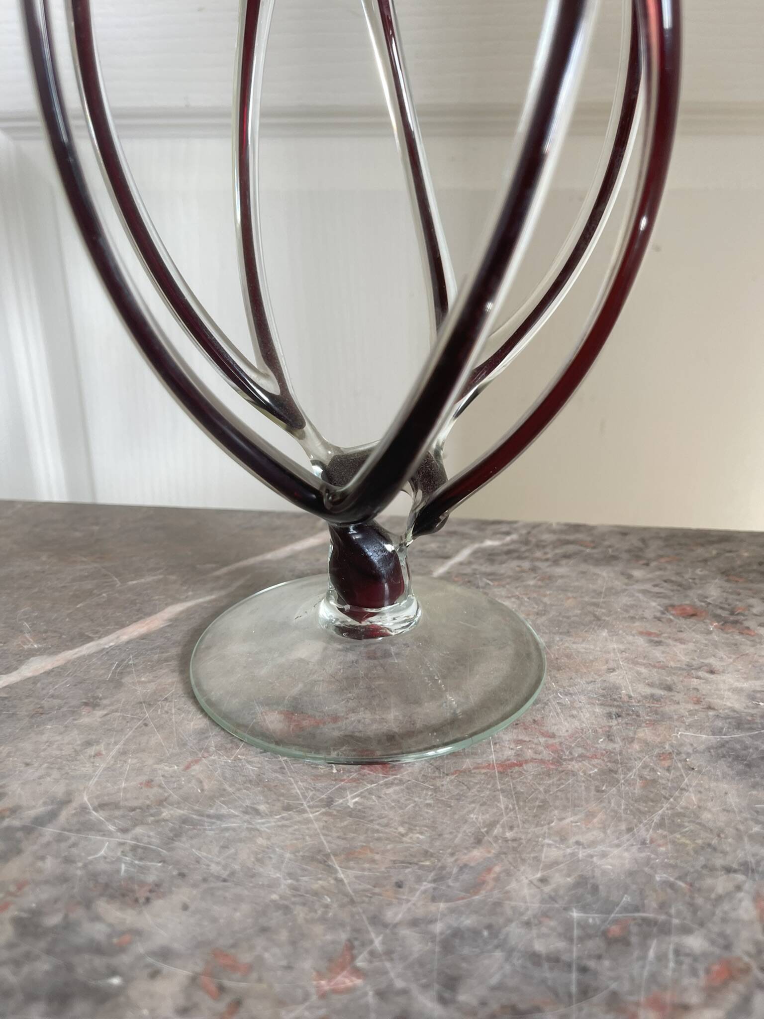 Antique Medusa Red Cup Vase Jozefina Krosno Octopus Blown Glass 30CM