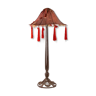 Lampe à poser de raymond subes, 1930, fer forgé, epoque art décoratif