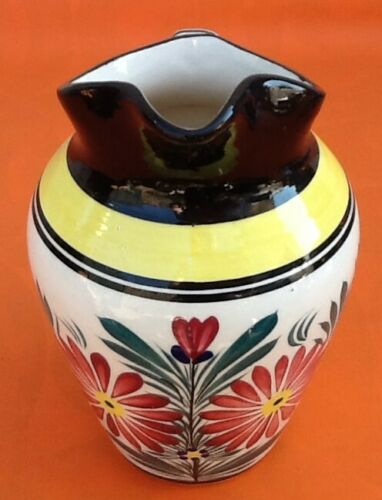 Pitcher / Broc Faience HB Quimper Floral decoration
