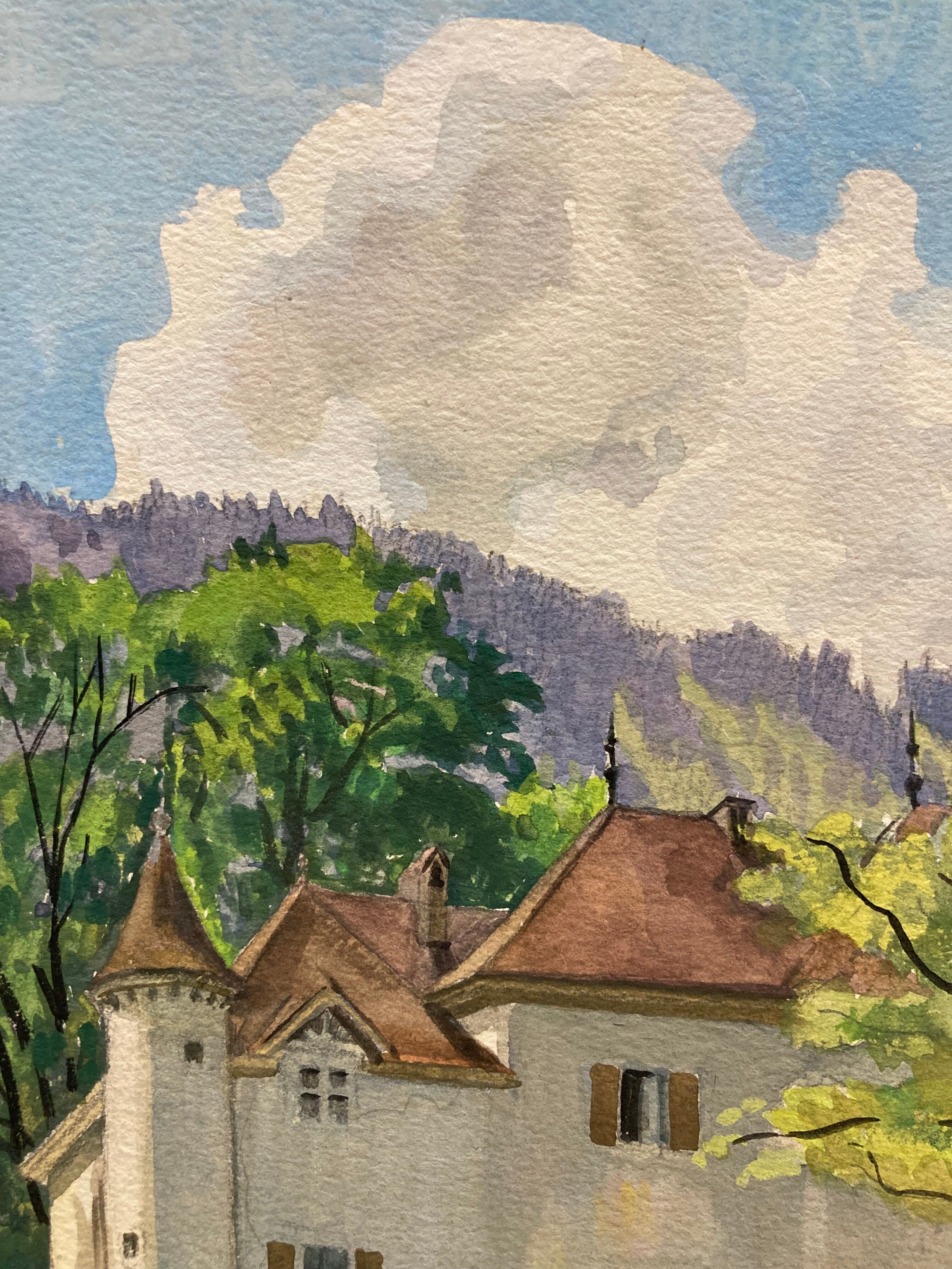 Watercolor vintage landscape