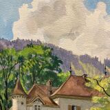 Watercolor vintage landscape