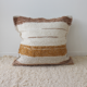 Housse de coussin artisanale - 60 x 60 cm - moka et blanc